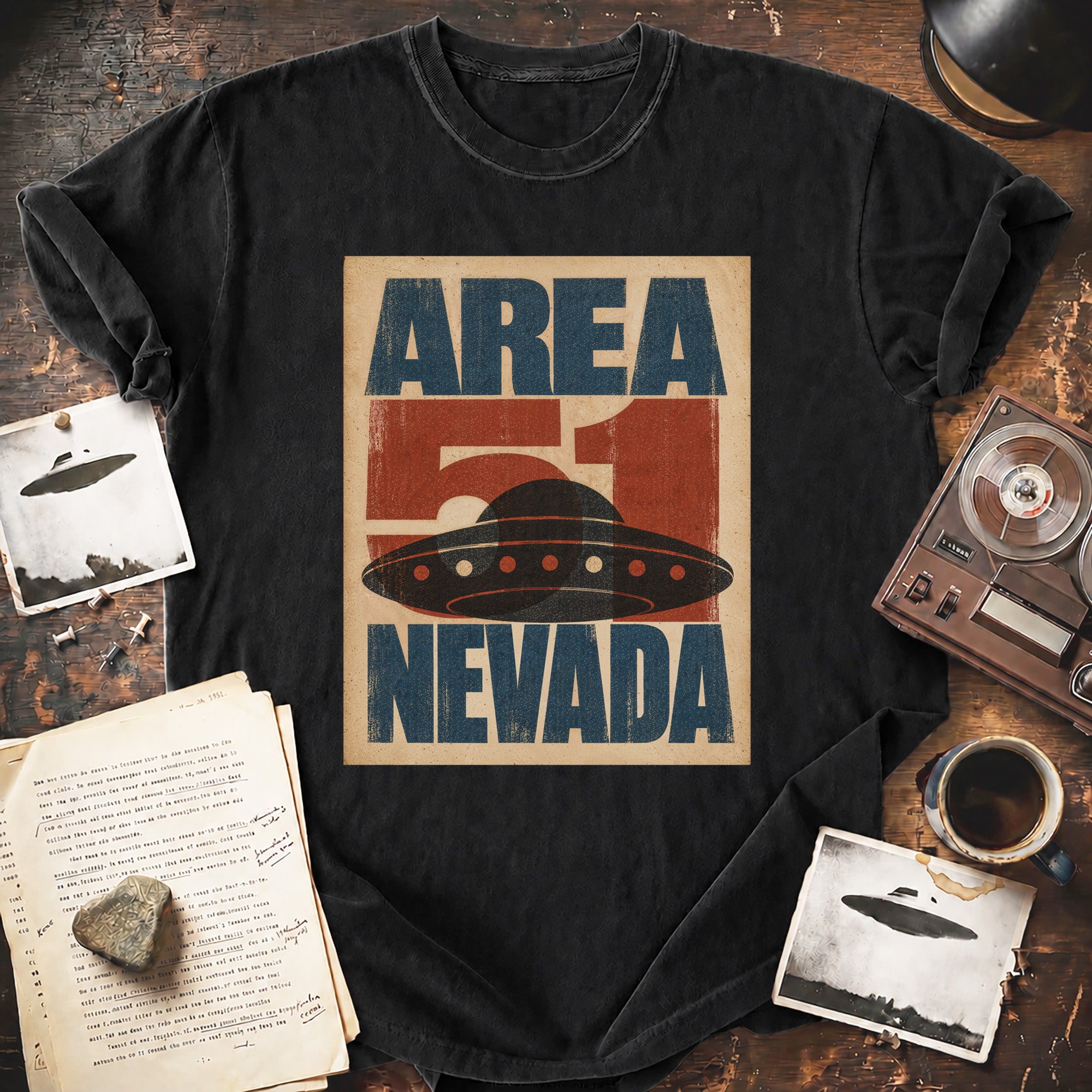 Area 51 Wood Block Print T-shirt