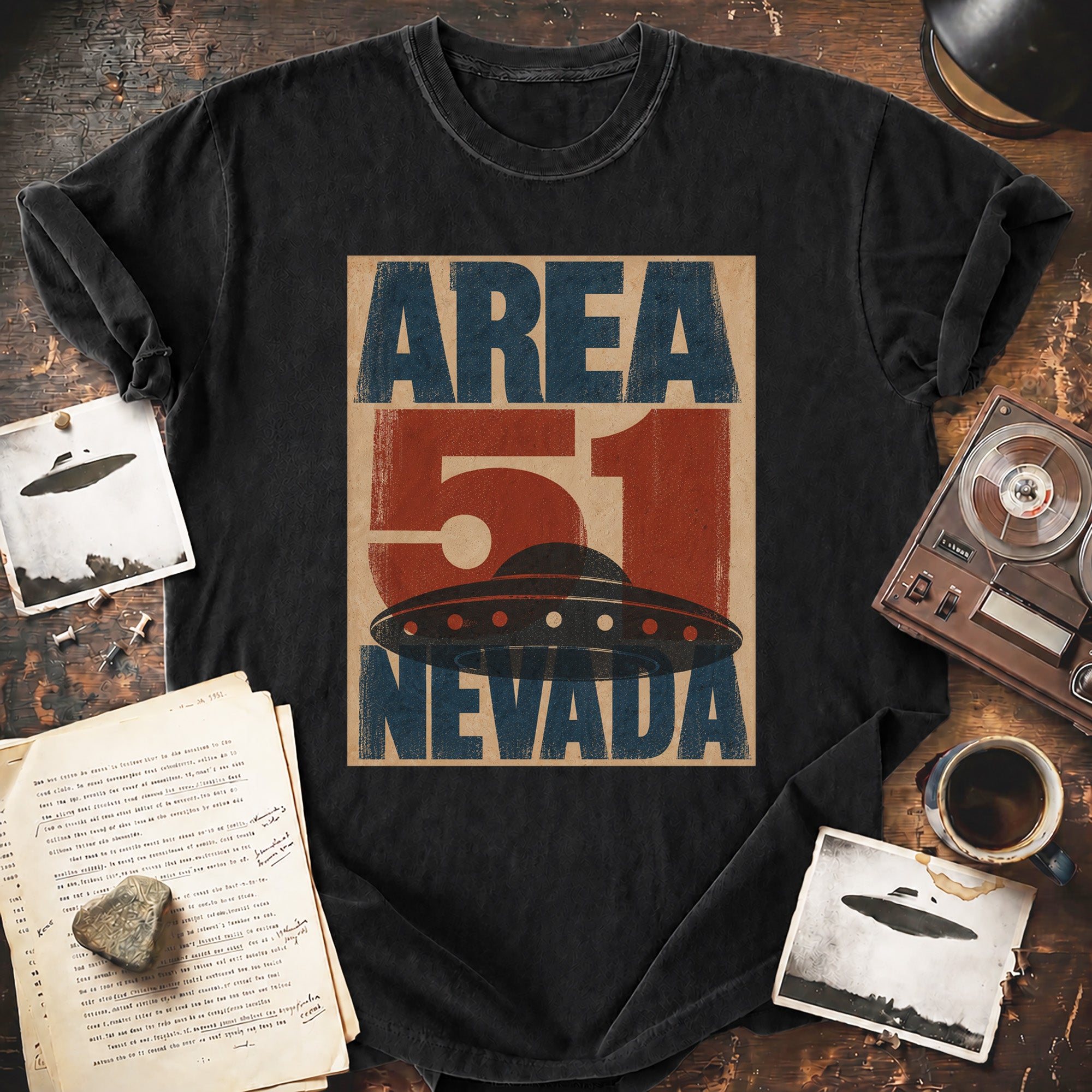 Area 51 Wood Block Print T-shirt
