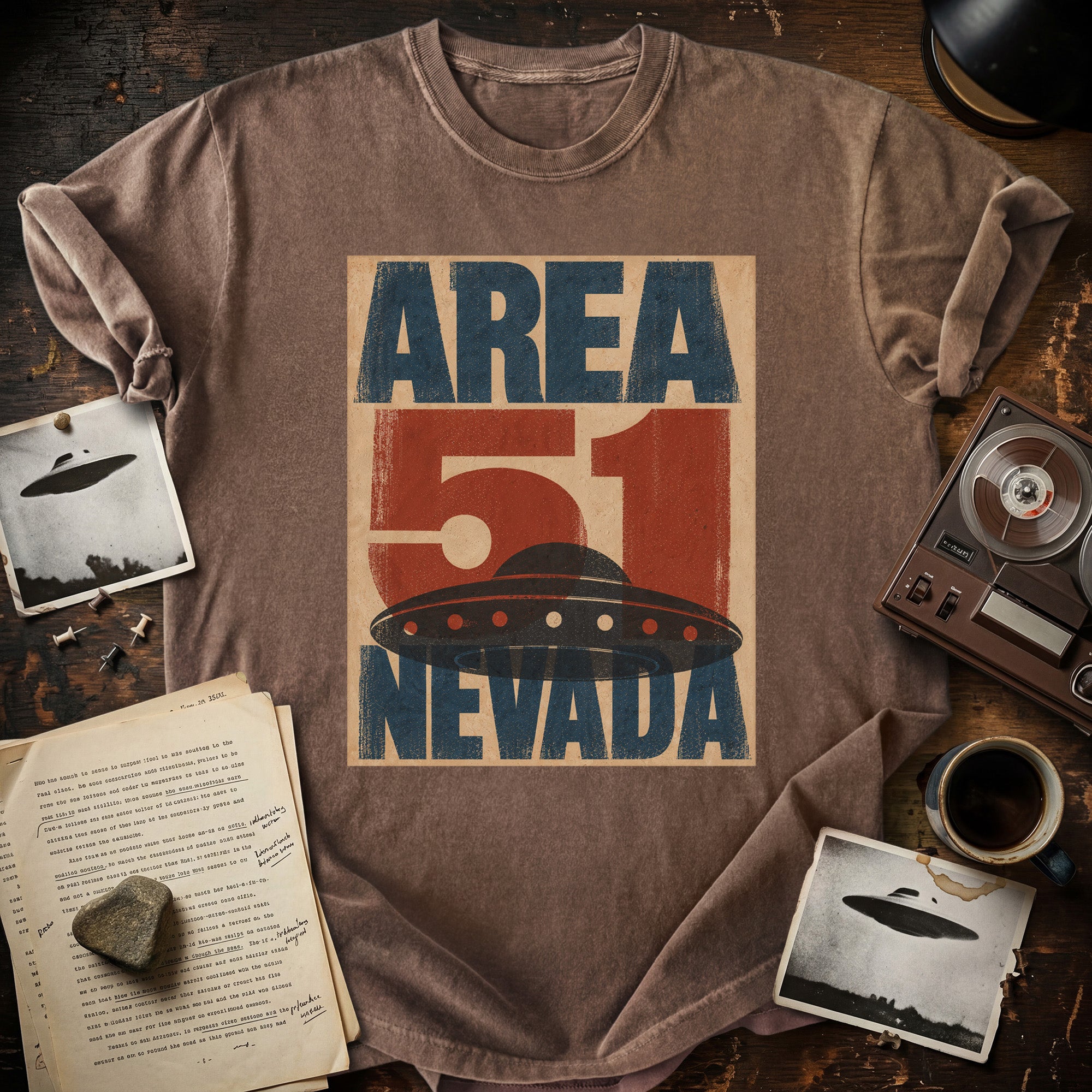 Area 51 Wood Block Print T-shirt